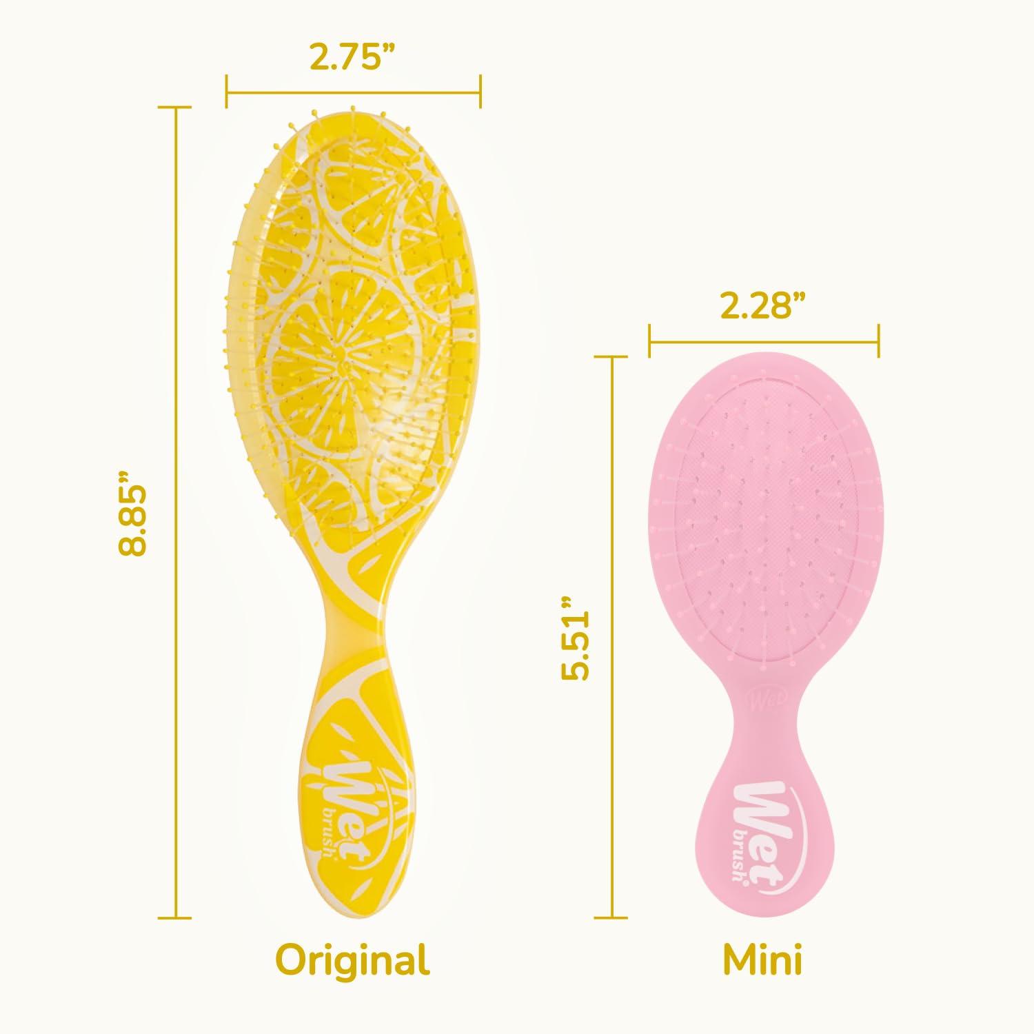 imageWet Brush Detangling Brush Original Detangler Brush Sky  Wet ampamp Dry TangleFree Hair Brush for Women ampamp Men  No Tangle Soft ampamp Flexible Bristles for Straight Curly ampamp Thick HairTutti Fruitti Lemon