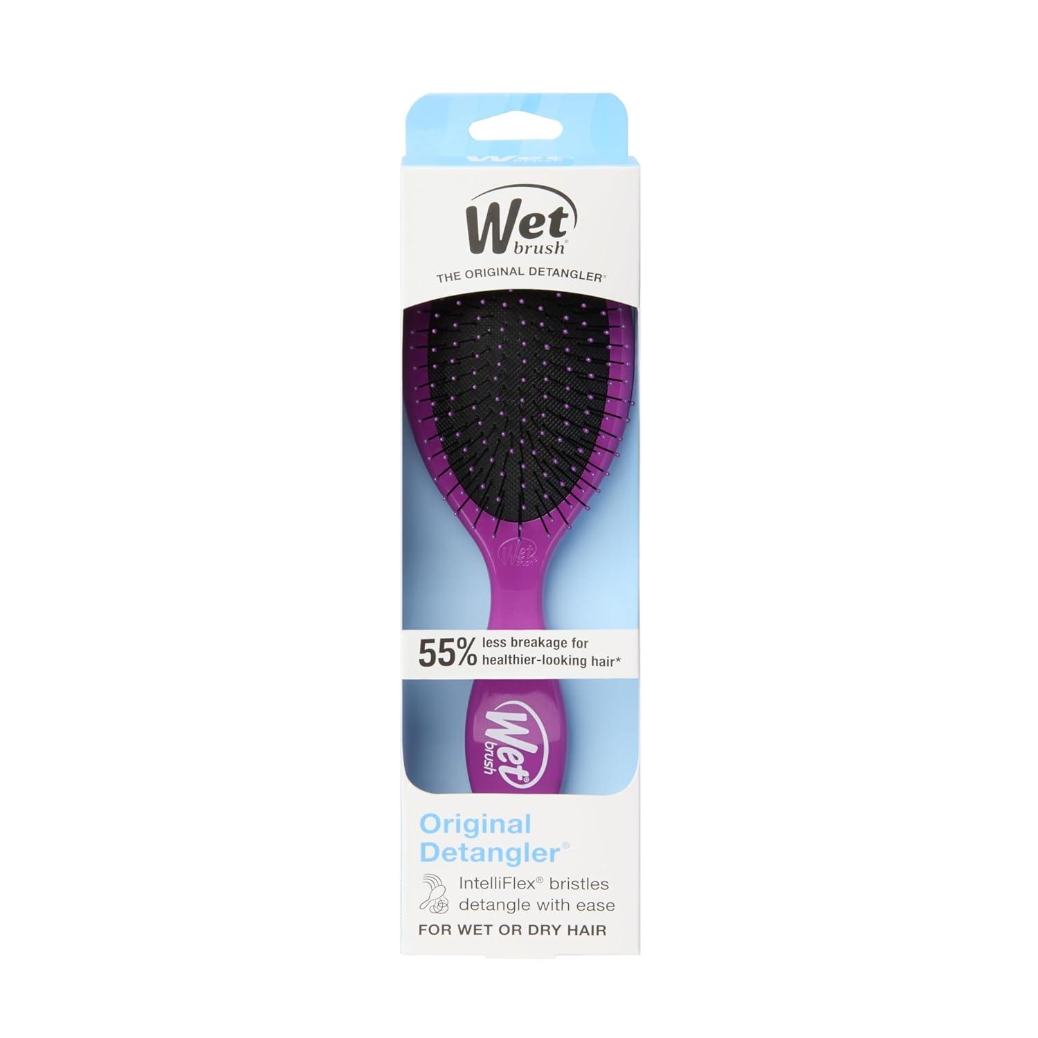 imageWet Brush Detangling Brush Original Detangler Brush Sky  Wet ampamp Dry TangleFree Hair Brush for Women ampamp Men  No Tangle Soft ampamp Flexible Bristles for Straight Curly ampamp Thick HairPurple
