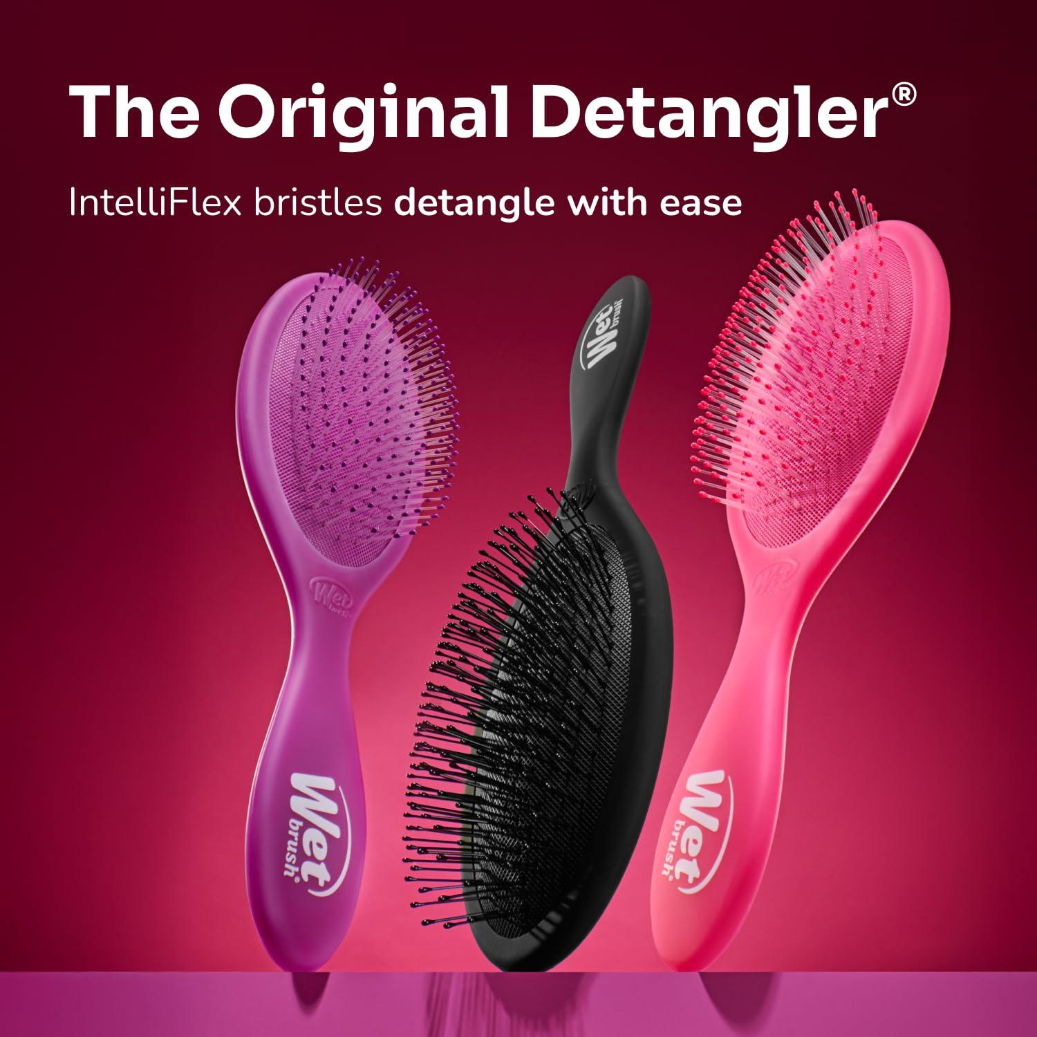 imageWet Brush Original Detangler Hair Brush Color Wash Stripes UltraSoft IntelliFlex Bristles  Detangling Hairbrush Glides Through Tangles For Wet Dry ampamp Damaged Hair Women ampamp MenGroovy Silver