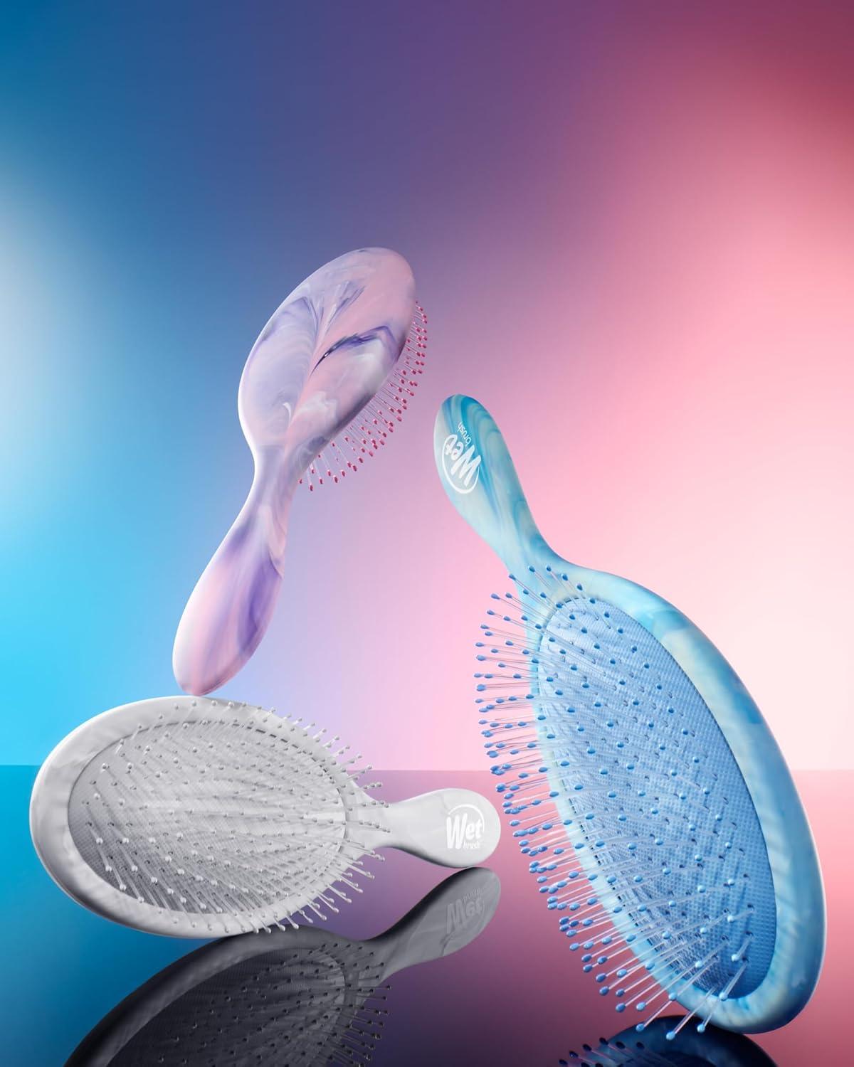 imageWet Brush Original Detangler Hair Brush Color Wash Stripes UltraSoft IntelliFlex Bristles  Detangling Hairbrush Glides Through Tangles For Wet Dry ampamp Damaged Hair Women ampamp MenMatte Marble Pink