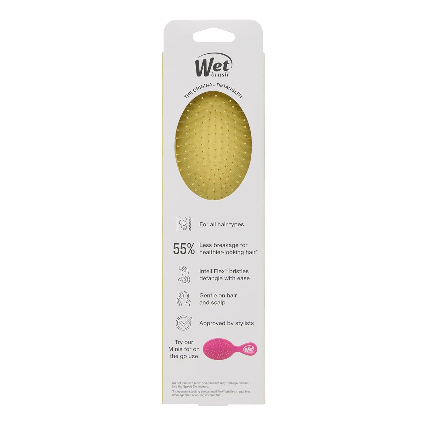 imageWet Brush Original Detangler Hair Brush Color Wash Stripes UltraSoft IntelliFlex Bristles  Detangling Hairbrush Glides Through Tangles For Wet Dry ampamp Damaged Hair Women ampamp MenCoastal Golden Gingham