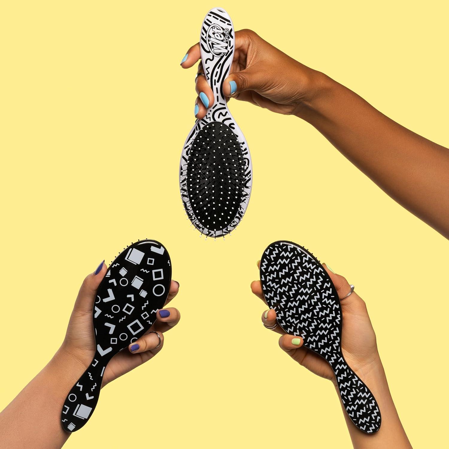 imageWet Brush Original Detangler Hair Brush Color Wash Stripes UltraSoft IntelliFlex Bristles  Detangling Hairbrush Glides Through Tangles For Wet Dry ampamp Damaged Hair Women ampamp MenHipster Squiggle