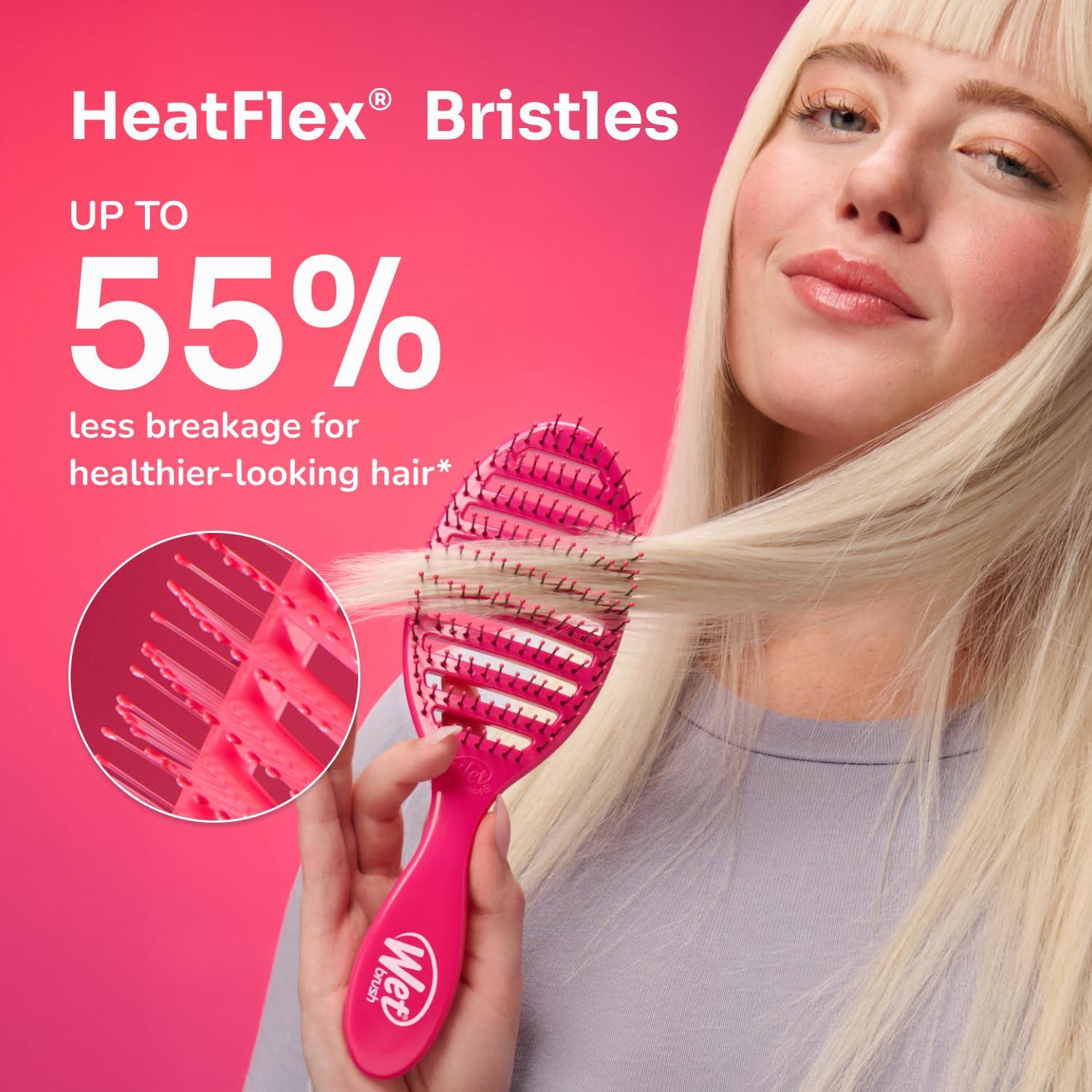 imageWet Brush Speed Dry Hair Brush  Watermark Color Wash  Vented Design and Ultra Soft HeatFlex Bristles Are Blow Dry Safe With Ergonomic Handle Manages Tangle and Uncontrollable Hair  PainFreeSummer Orange Crush