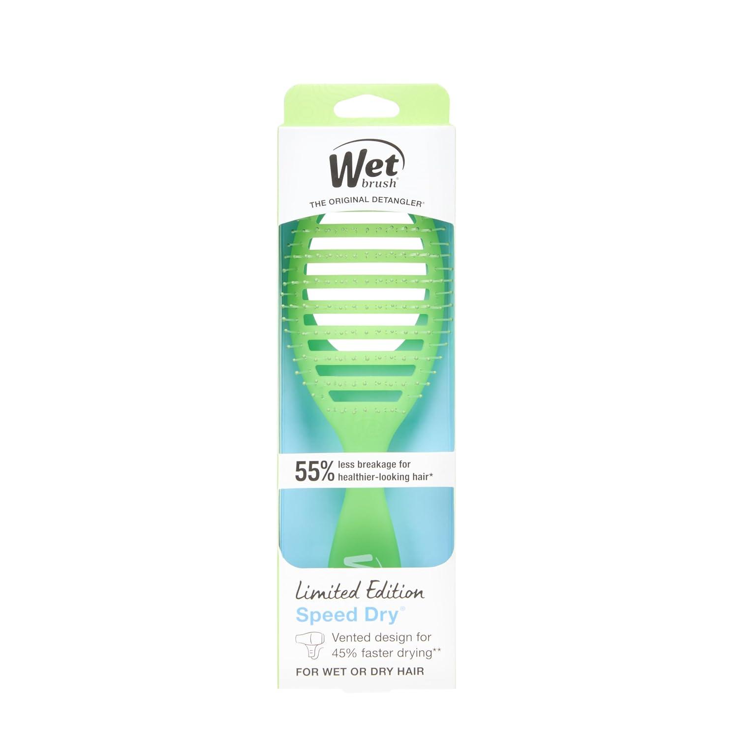 imageWet Brush Speed Dry Hair Brush  Watermark Color Wash  Vented Design and Ultra Soft HeatFlex Bristles Are Blow Dry Safe With Ergonomic Handle Manages Tangle and Uncontrollable Hair  PainFreeSummer LimeARita