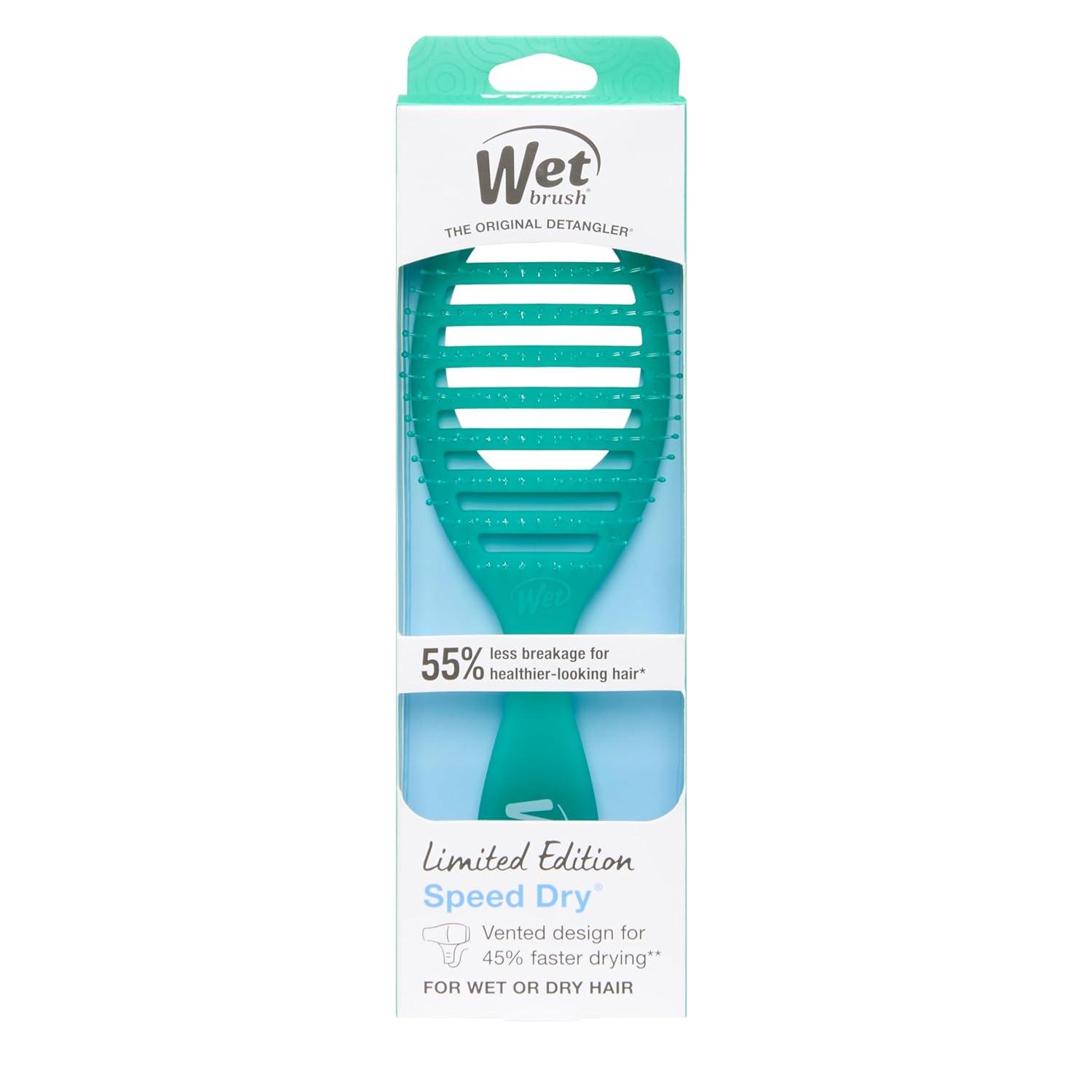 imageWet Brush Speed Dry Hair Brush  Watermark Color Wash  Vented Design and Ultra Soft HeatFlex Bristles Are Blow Dry Safe With Ergonomic Handle Manages Tangle and Uncontrollable Hair  PainFreeSummer Green Juice