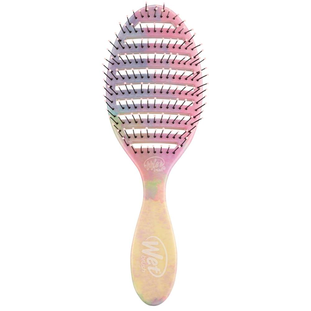 imageWet Brush Speed Dry Hair Brush  Watermark Color Wash  Vented Design and Ultra Soft HeatFlex Bristles Are Blow Dry Safe With Ergonomic Handle Manages Tangle and Uncontrollable Hair  PainFreeColor Wash Stripes