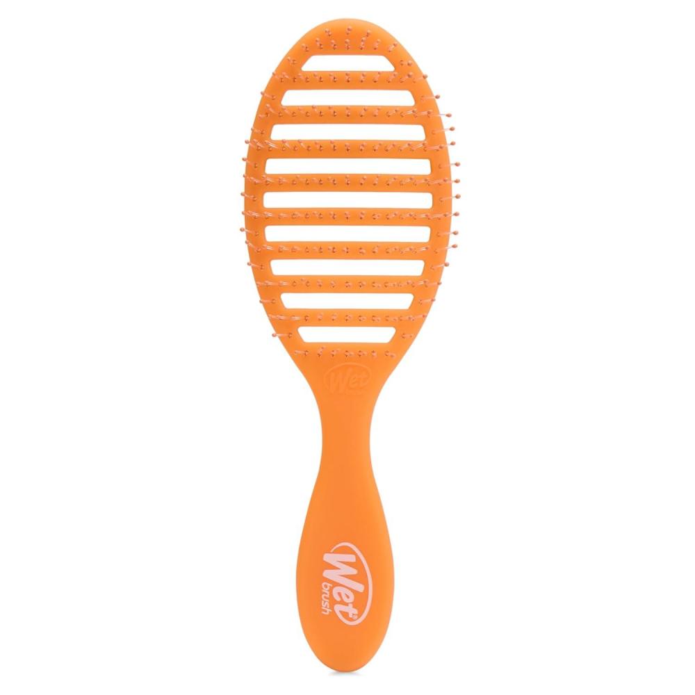 imageWet Brush Speed Dry Hair Brush  Watermark Color Wash  Vented Design and Ultra Soft HeatFlex Bristles Are Blow Dry Safe With Ergonomic Handle Manages Tangle and Uncontrollable Hair  PainFreeSummer Orange Crush