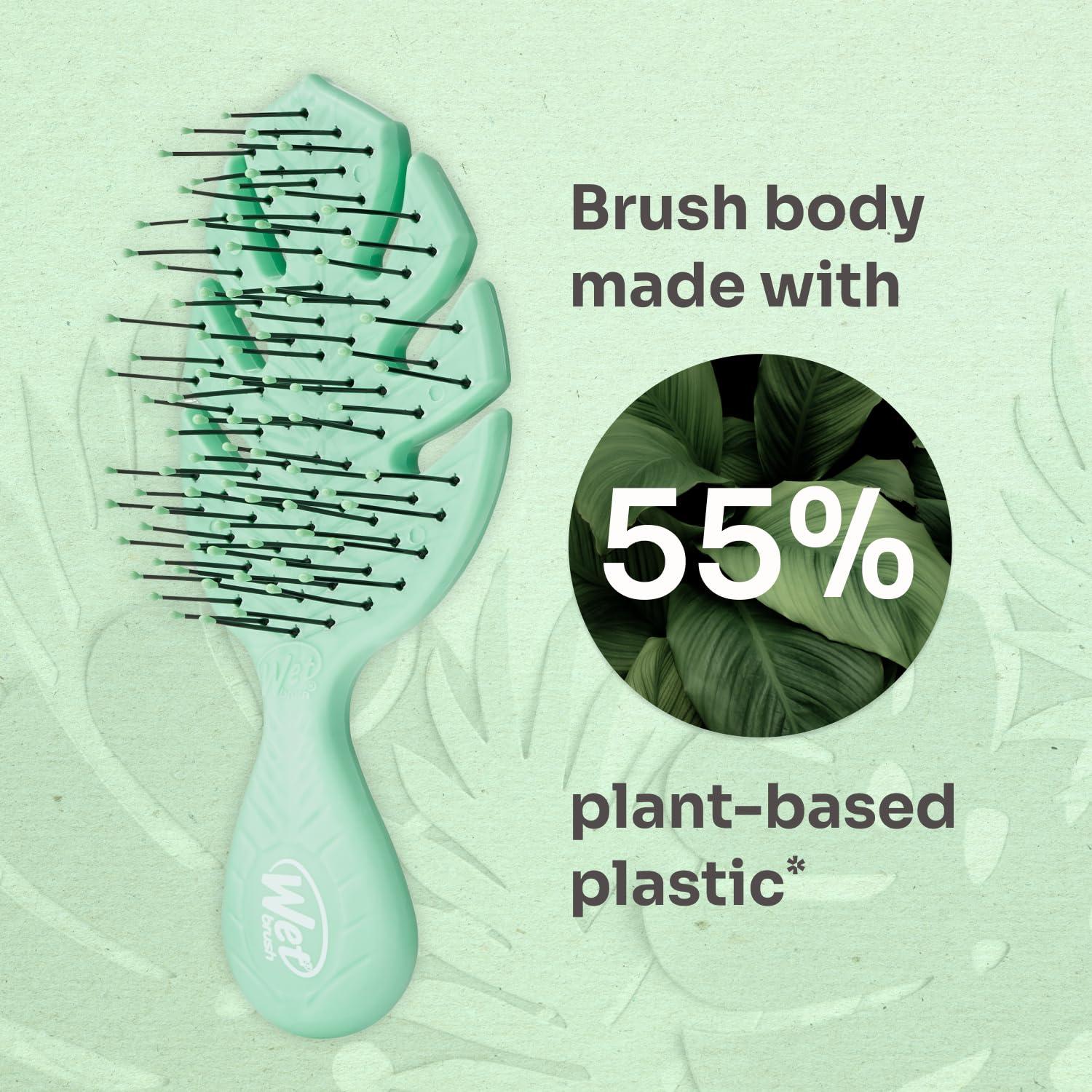 imageWet Brush Go Green Mini Detangler Green  Detangling Travel Hair Brush  UltraSoft IntelliFlex Bristles Glide Through Tangles ampamp Gently Loosens Knots While Minimizing Pain Split Ends ampamp BreakageGreen