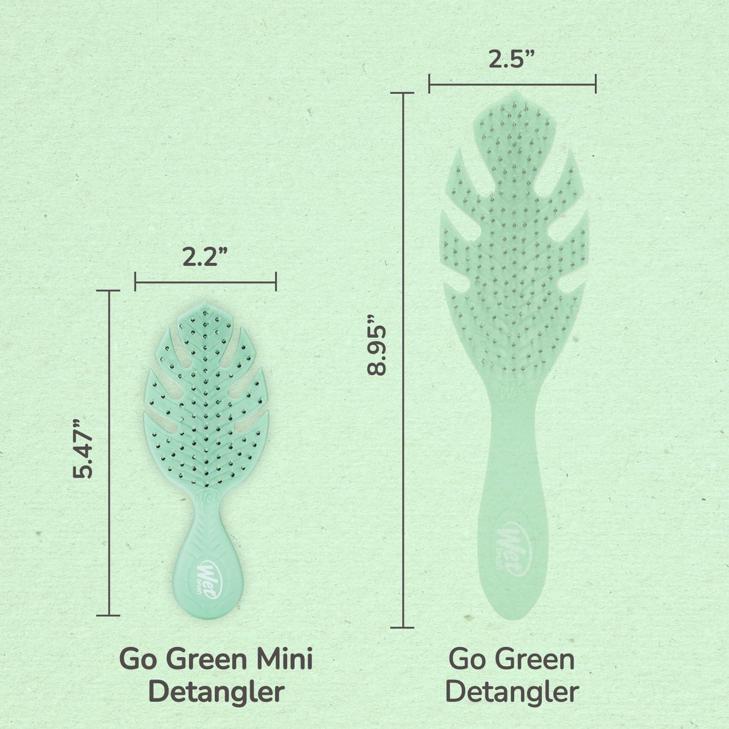 imageWet Brush Go Green Mini Detangler Green  Detangling Travel Hair Brush  UltraSoft IntelliFlex Bristles Glide Through Tangles ampamp Gently Loosens Knots While Minimizing Pain Split Ends ampamp BreakageGreen