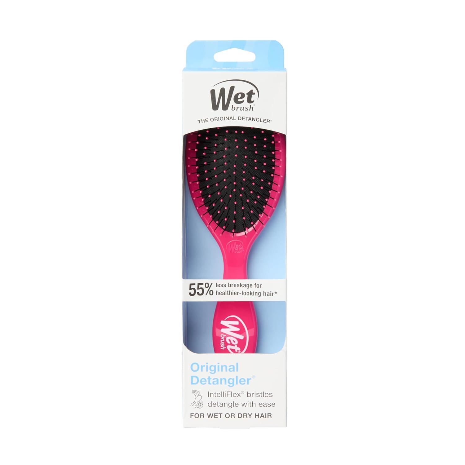 imageWet Brush Original Detangler Hair Brush Amazon Exclusive Aqua UltraSoft IntelliFlex BristlesDetangling Hairbrush Glides Through Tangles  All Hair Types Wet ampamp Dry Hair  Women ampamp Men Pack of 2Pink