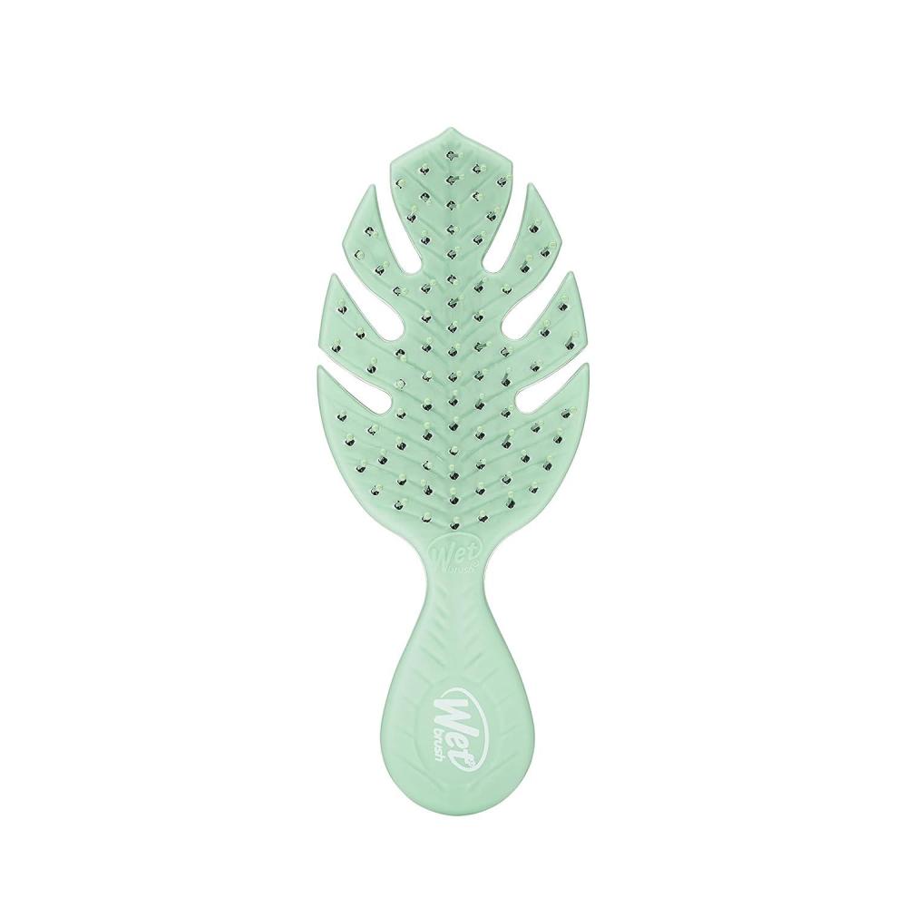 imageWet Brush Go Green Mini Detangler Green  Detangling Travel Hair Brush  UltraSoft IntelliFlex Bristles Glide Through Tangles ampamp Gently Loosens Knots While Minimizing Pain Split Ends ampamp BreakageGreen