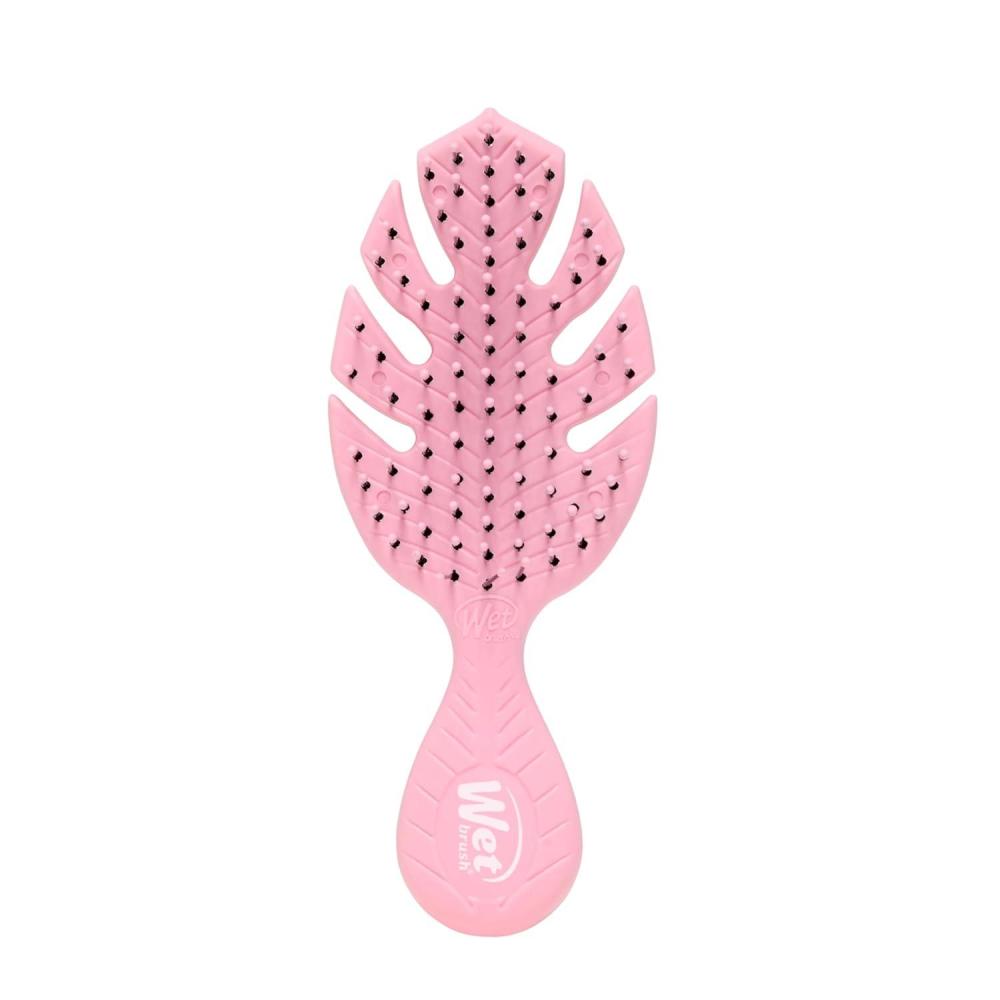 imageWet Brush Go Green Mini Detangler Green  Detangling Travel Hair Brush  UltraSoft IntelliFlex Bristles Glide Through Tangles ampamp Gently Loosens Knots While Minimizing Pain Split Ends ampamp BreakagePink