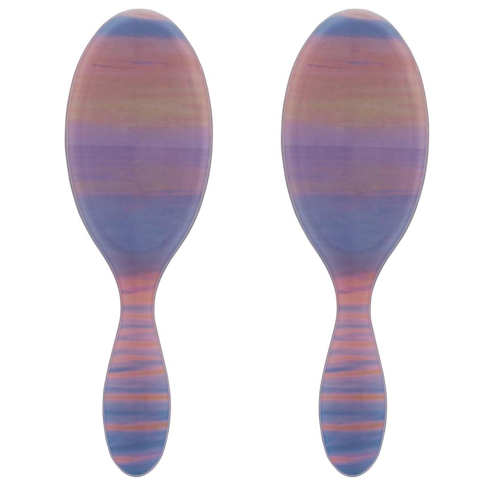 imageWet Brush Original Detangler Hair Brush Amazon Exclusive Aqua UltraSoft IntelliFlex BristlesDetangling Hairbrush Glides Through Tangles  All Hair Types Wet ampamp Dry Hair  Women ampamp Men Pack of 2Desert Purple