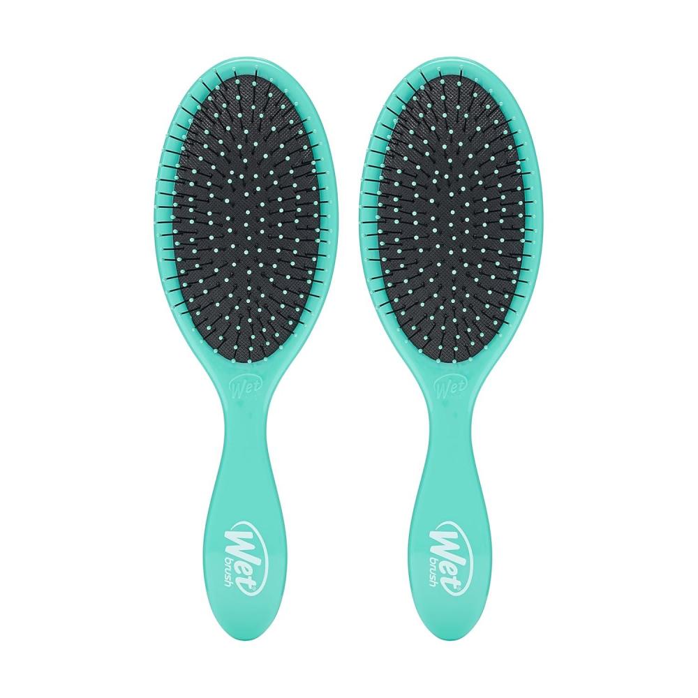 imageWet Brush Original Detangler Hair Brush Amazon Exclusive Aqua UltraSoft IntelliFlex BristlesDetangling Hairbrush Glides Through Tangles  All Hair Types Wet ampamp Dry Hair  Women ampamp Men Pack of 2Amazon Aqua