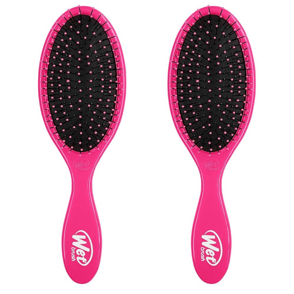 imageWet Brush Original Detangler Hair Brush Amazon Exclusive Aqua UltraSoft IntelliFlex BristlesDetangling Hairbrush Glides Through Tangles  All Hair Types Wet ampamp Dry Hair  Women ampamp Men Pack of 2Pink