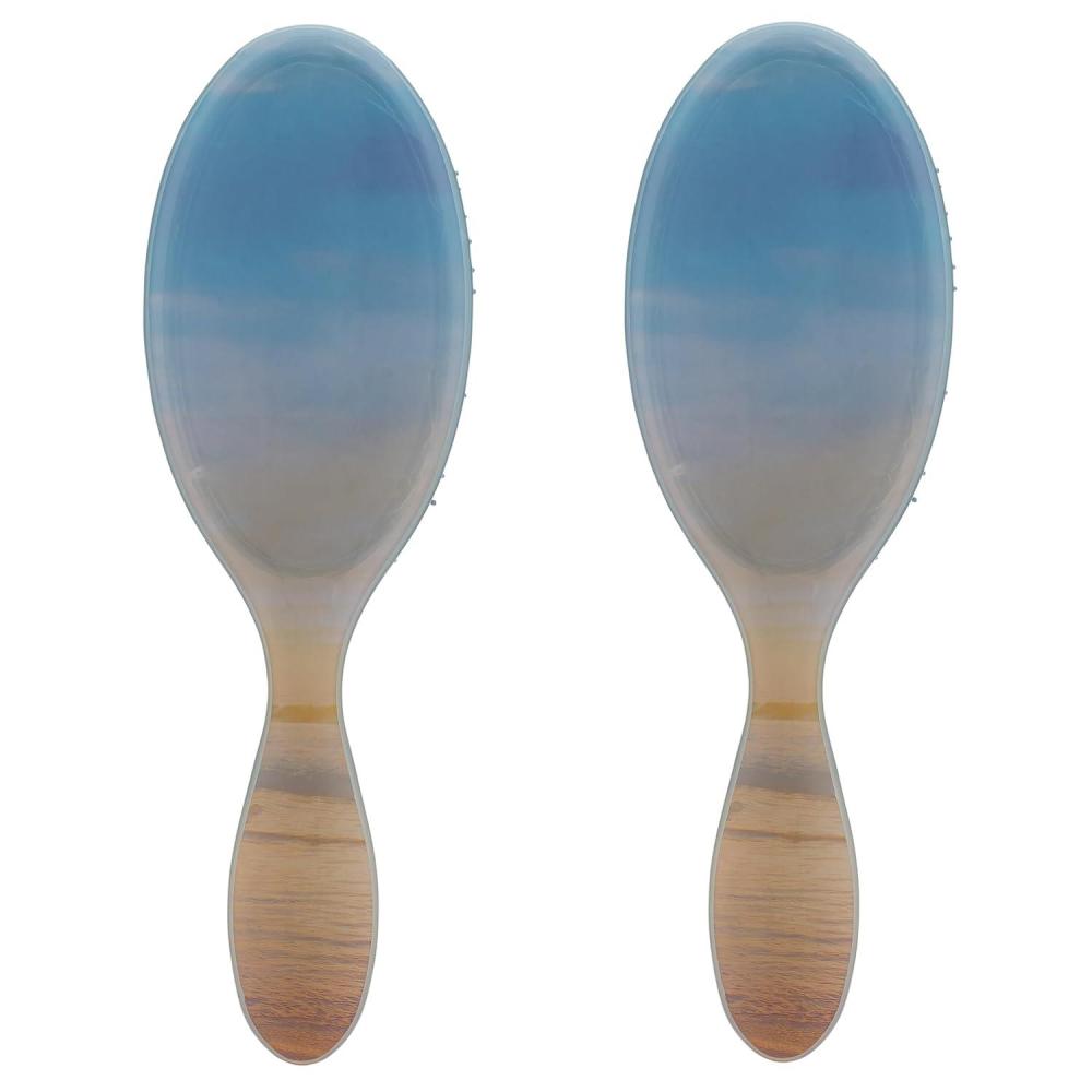 imageWet Brush Original Detangler Hair Brush Amazon Exclusive Aqua UltraSoft IntelliFlex BristlesDetangling Hairbrush Glides Through Tangles  All Hair Types Wet ampamp Dry Hair  Women ampamp Men Pack of 2Desert Blue