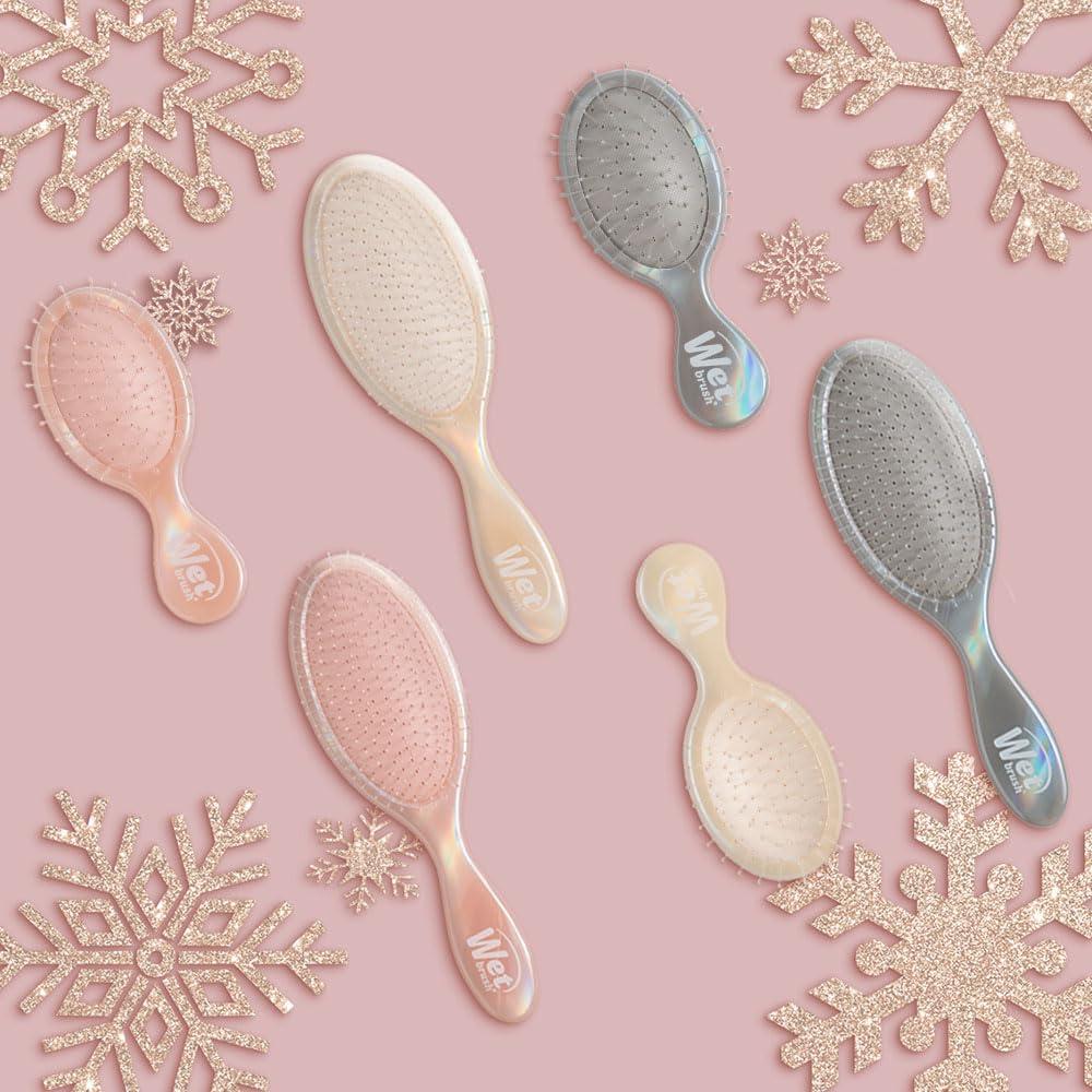 imageWet Brush Original Detangler ampamp Mini Hair Brush Gift Pack Bronze Iridescence Icon  IntelliFlex Bristles  Detangling Brush Glides Through Tangles For All Hair Types Wet ampamp Dry Limited EditionBronze