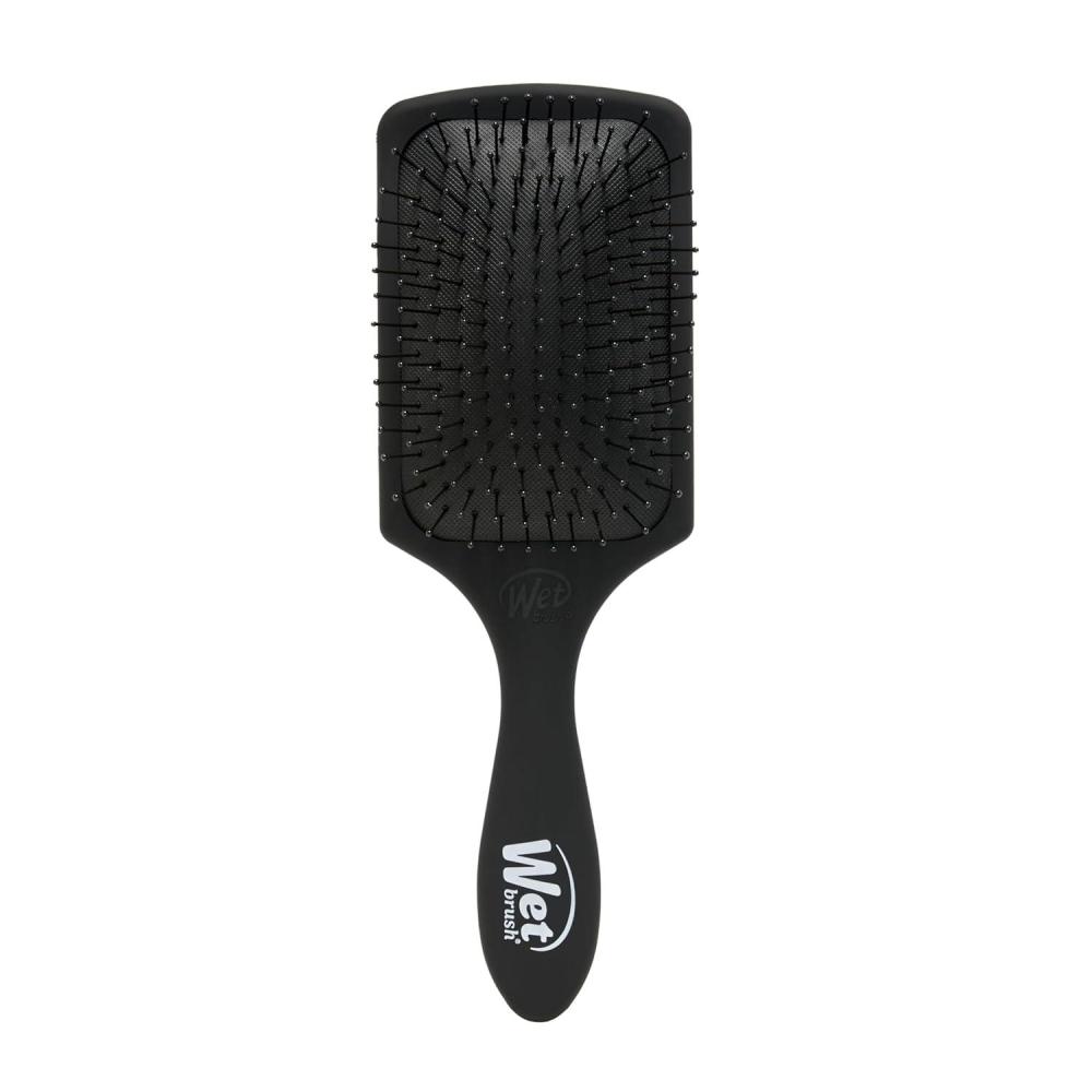 imageWet Brush Paddle Detangler Hair Brush Amazon Exclusive Aqua UltraSoft IntelliFlex Bristles with AquaVent Design Great For Treatment ampamp Mask Application Women Men Wet Dry and Damaged HairBlack Frost