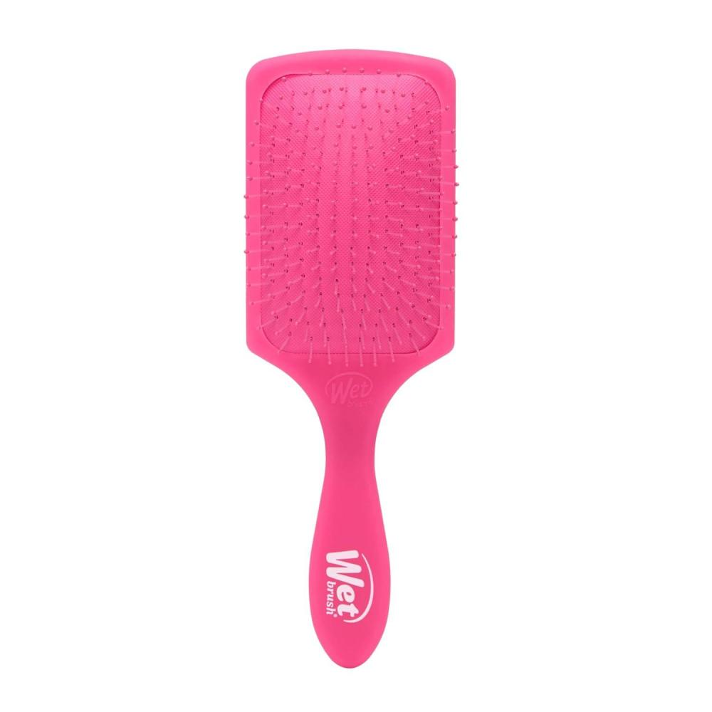 imageWet Brush Paddle Detangler Hair Brush Amazon Exclusive Aqua UltraSoft IntelliFlex Bristles with AquaVent Design Great For Treatment ampamp Mask Application Women Men Wet Dry and Damaged HairPink Frost