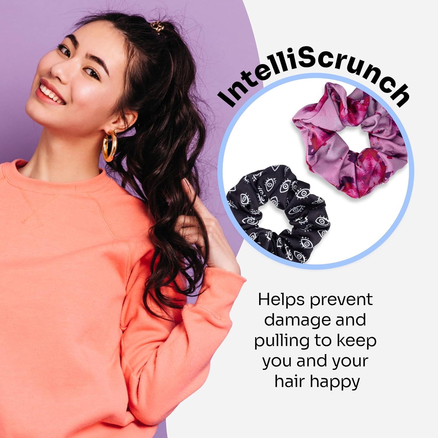 imageWet Brush Coil Hair Scrunchies for Women ampamp Girls 2 Count Purple ampamp Black Suitable for All Hair Types PainFree Accessories Long Lasting Braids Ponytails and MoreCoil Scrunchies PurpleBlack