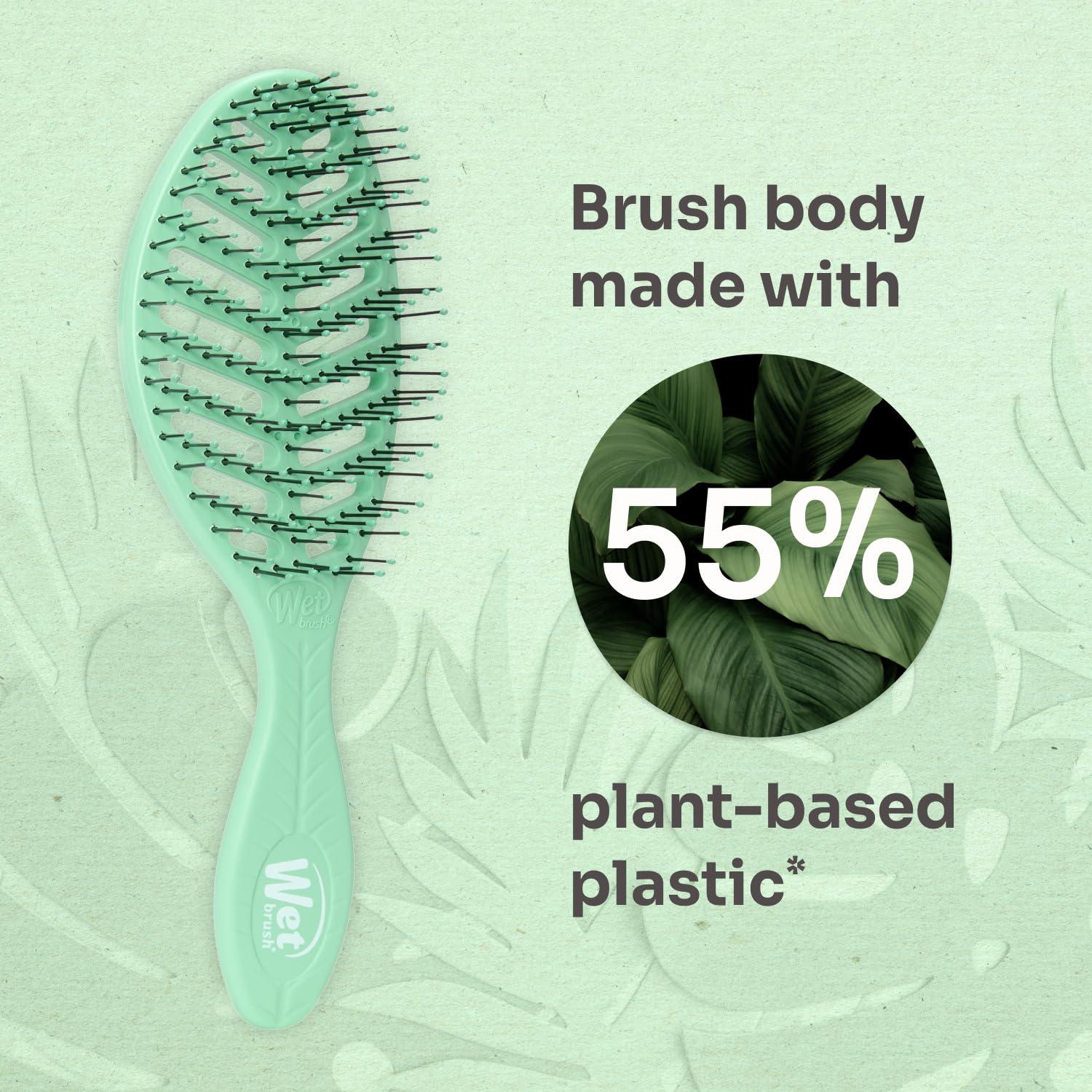 imageWet Brush Go Green Speed Dry Hair Brush Green  Vented Design ampamp Ultra Soft HeatFlex Bristles  Ergonomic Handle Manages Tangle ampamp Uncontrollable Hair  PainFree Hair AccessoriesGreen