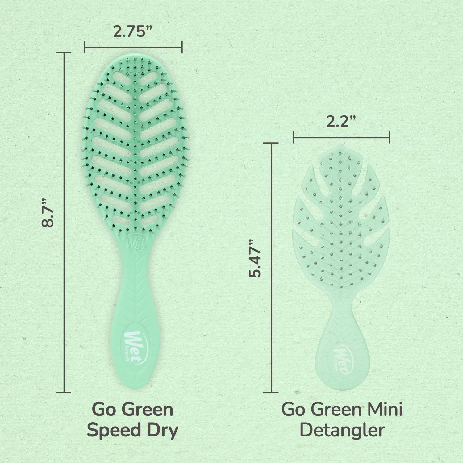 imageWet Brush Go Green Speed Dry Hair Brush Green  Vented Design ampamp Ultra Soft HeatFlex Bristles  Ergonomic Handle Manages Tangle ampamp Uncontrollable Hair  PainFree Hair AccessoriesGreen