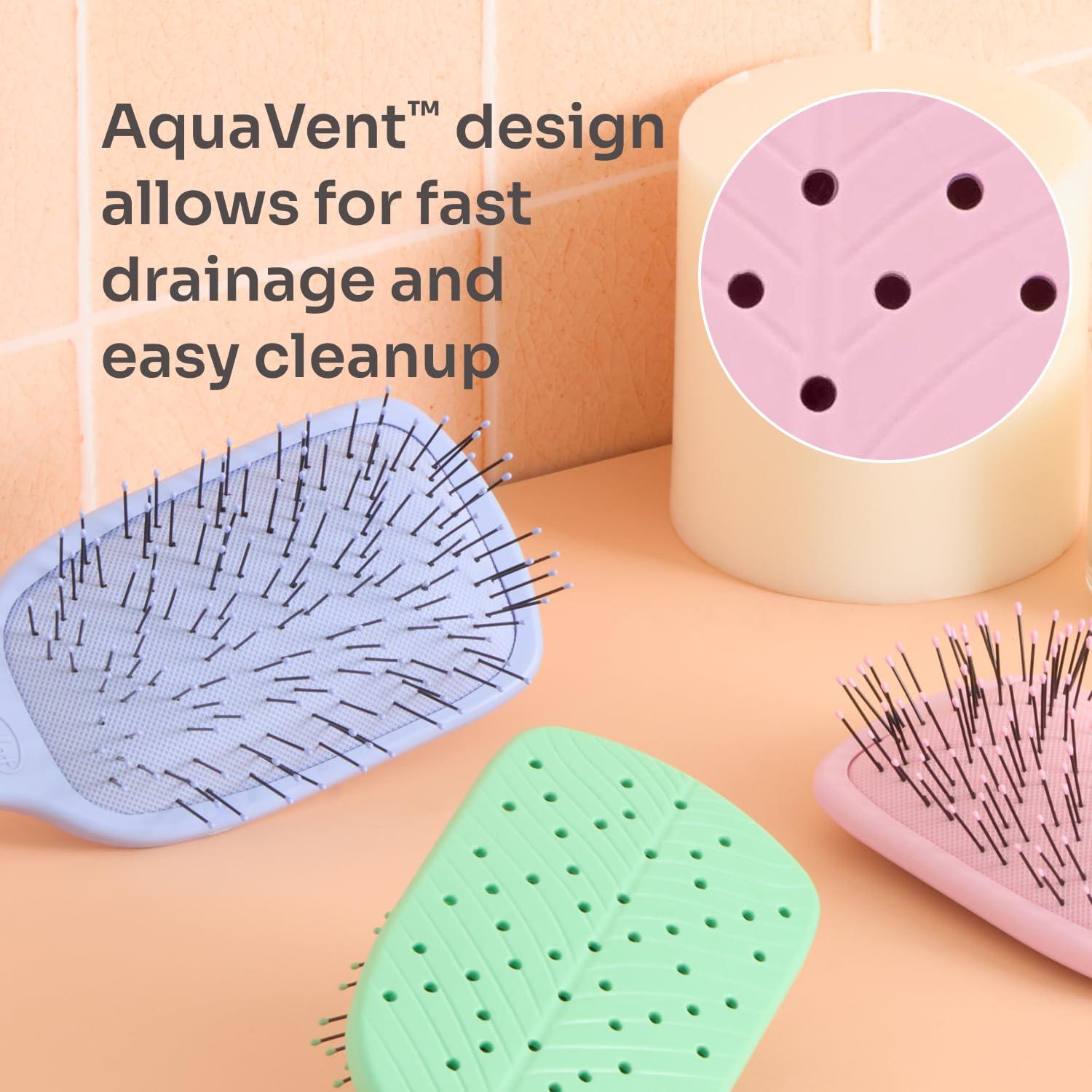 imageWet Brush Go Green Thick Hair Paddle Detangling Brush Pink  UltraSoft IntelliFlex Bristles With AquaVent  Gently Loosens Knots While Minimizing Pain  Curly Coarse Long Hair Pack of 2Pink