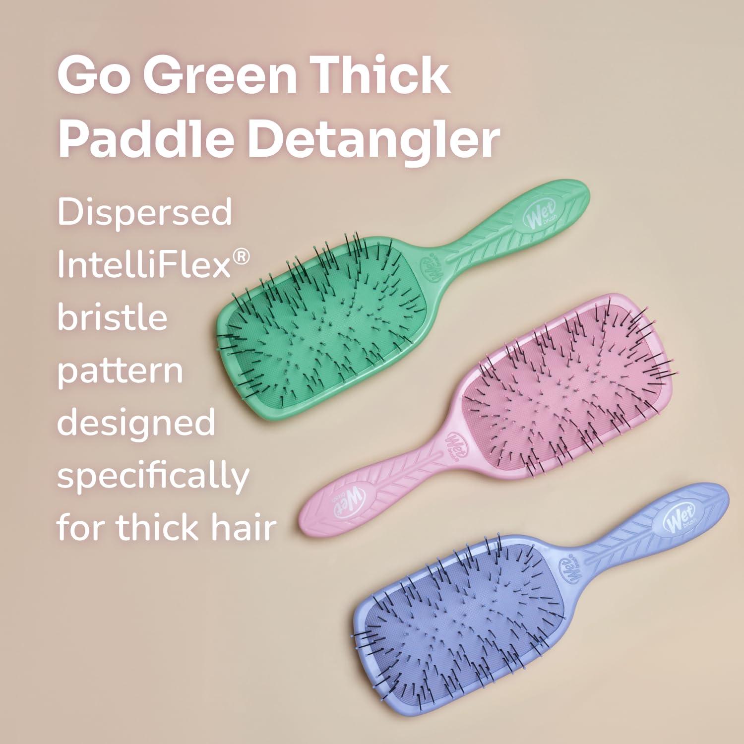 imageWet Brush Go Green Thick Hair Paddle Detangling Brush Pink  UltraSoft IntelliFlex Bristles With AquaVent  Gently Loosens Knots While Minimizing Pain  Curly Coarse Long Hair Pack of 2Pink