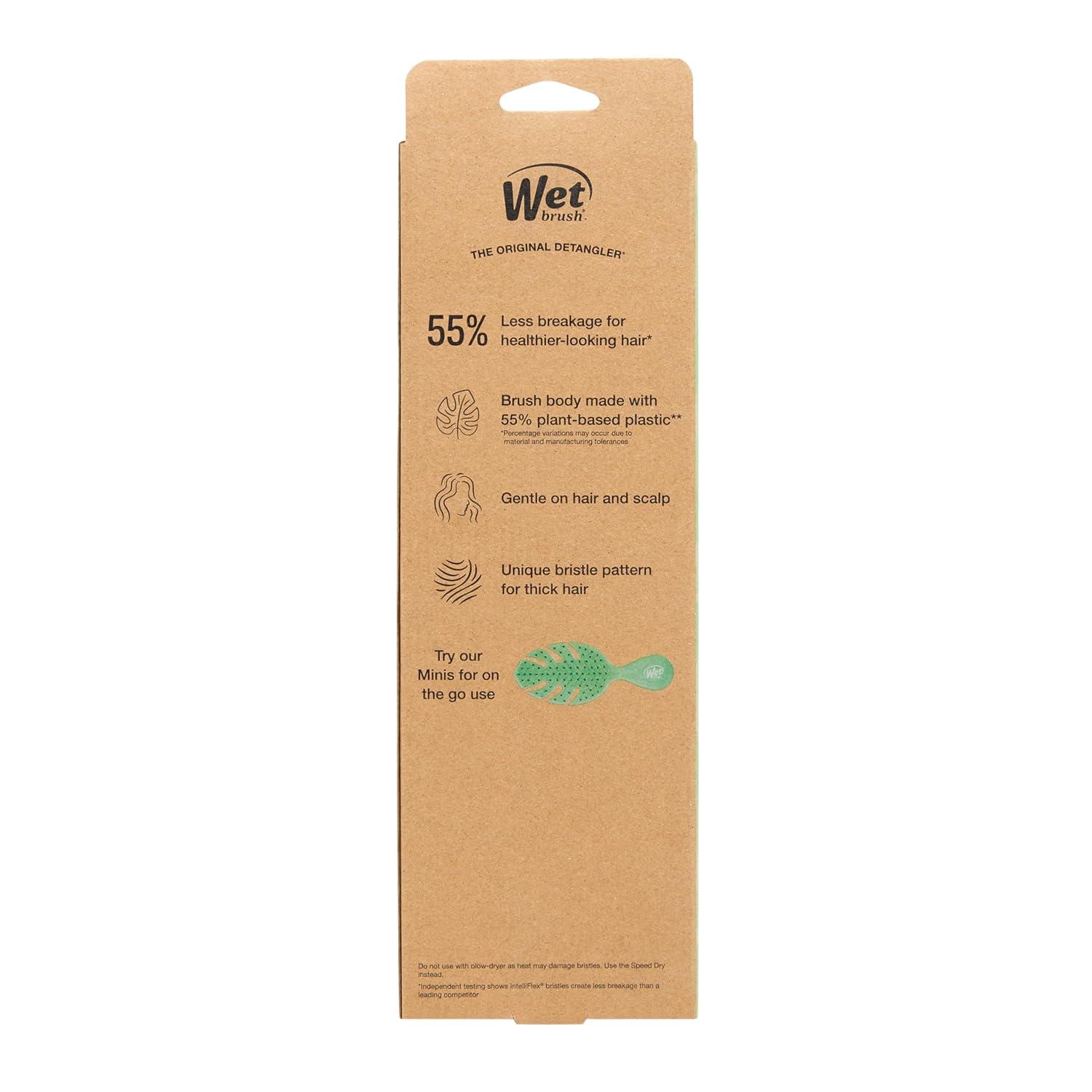 imageWet Brush Go Green Thick Hair Paddle Detangling Brush Pink  UltraSoft IntelliFlex Bristles With AquaVent  Gently Loosens Knots While Minimizing Pain  Curly Coarse Long Hair Pack of 2Purple