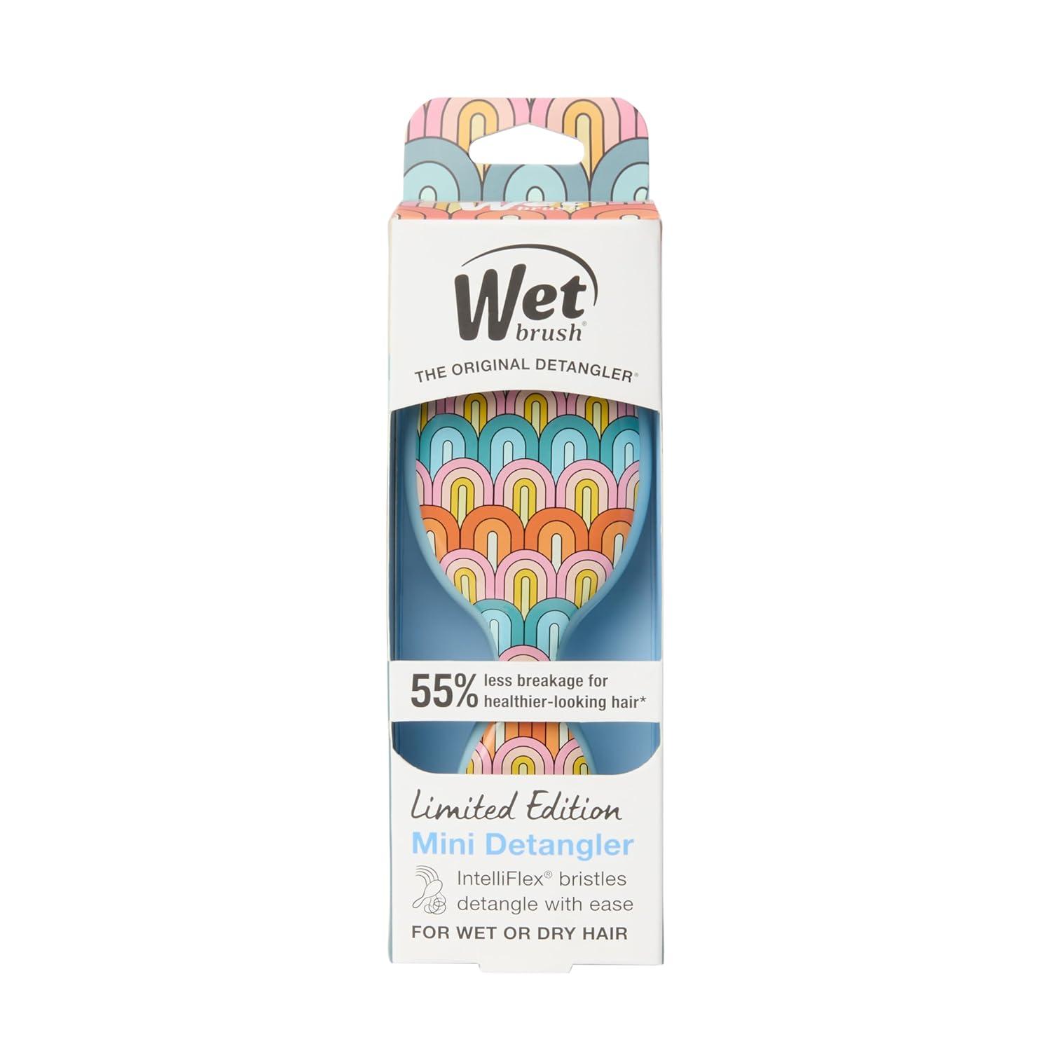 imageWet Brush Mini Detangler Hair Brush Rainbow Sun Days Detangling Travel Hairbrush UltraSoft IntelliFlex Bristles Glide Through Tangles with Ease PainFree All Hair Types Limited EditionSun Days Rainbow