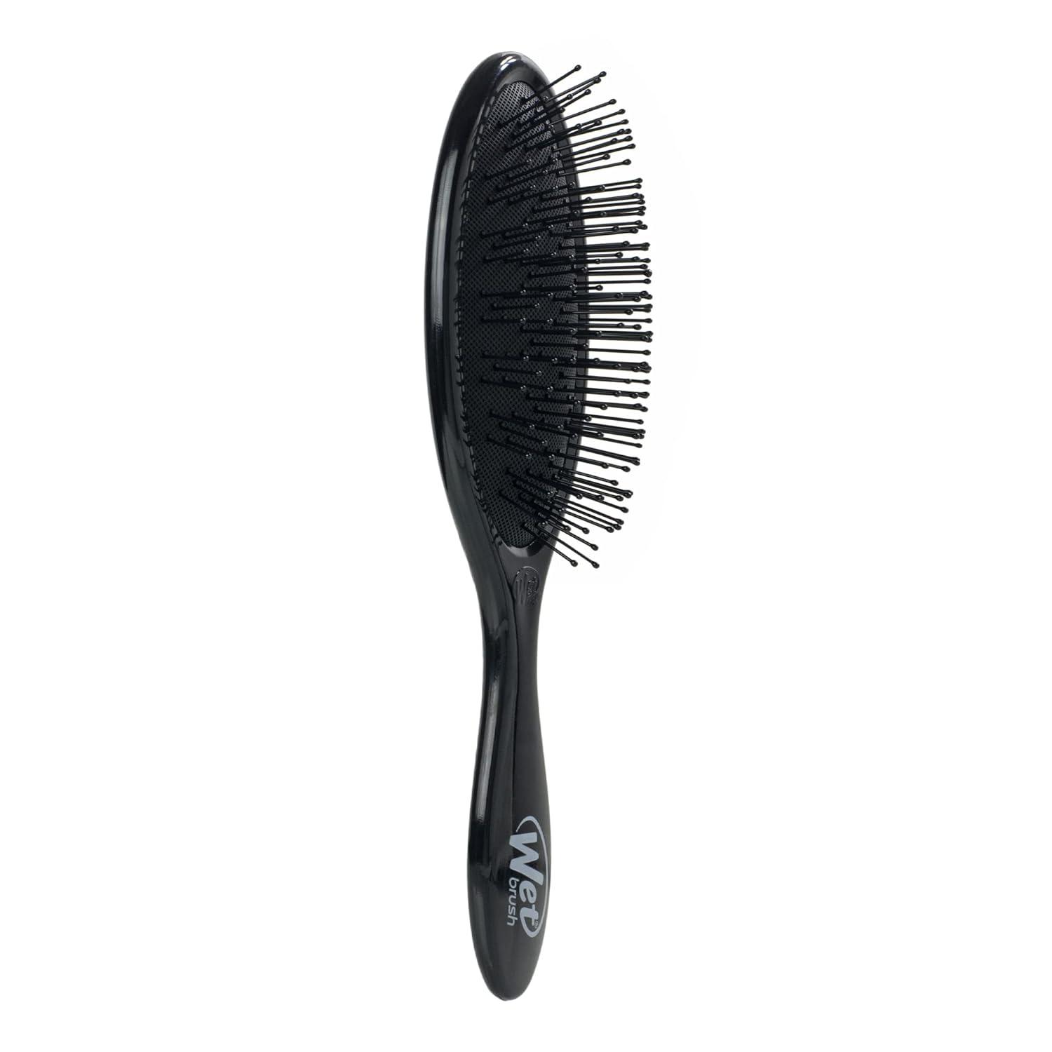imageWet Brush Thick Hair Detangling Brush Pink UltraSoft IntelliFlex Bristles Glide Through Tangles With Ease PainFree Detangler for All Hair Types Wet ampamp DryBlack