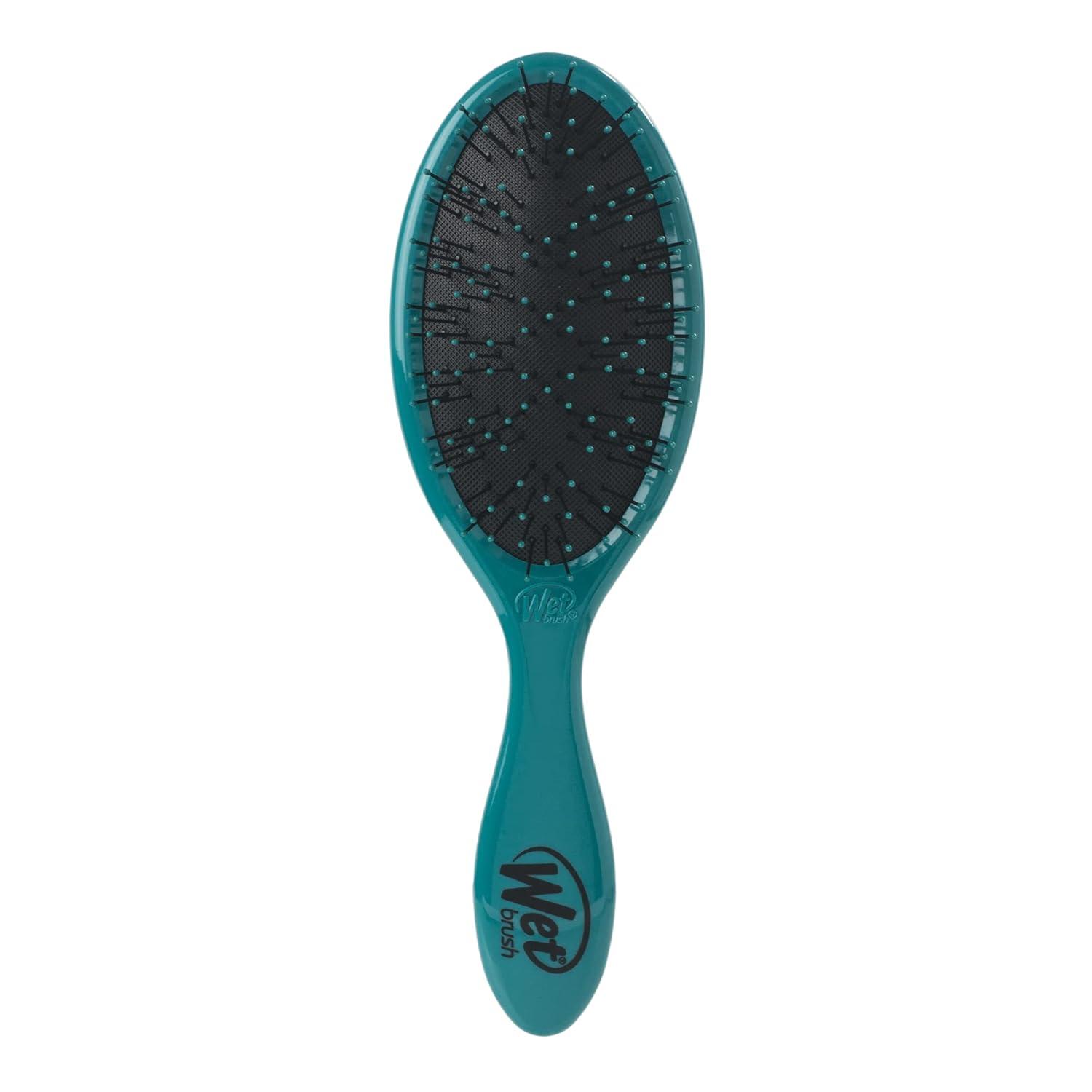 imageWet Brush Thick Hair Detangling Brush Pink UltraSoft IntelliFlex Bristles Glide Through Tangles With Ease PainFree Detangler for All Hair Types Wet ampamp DryTeal