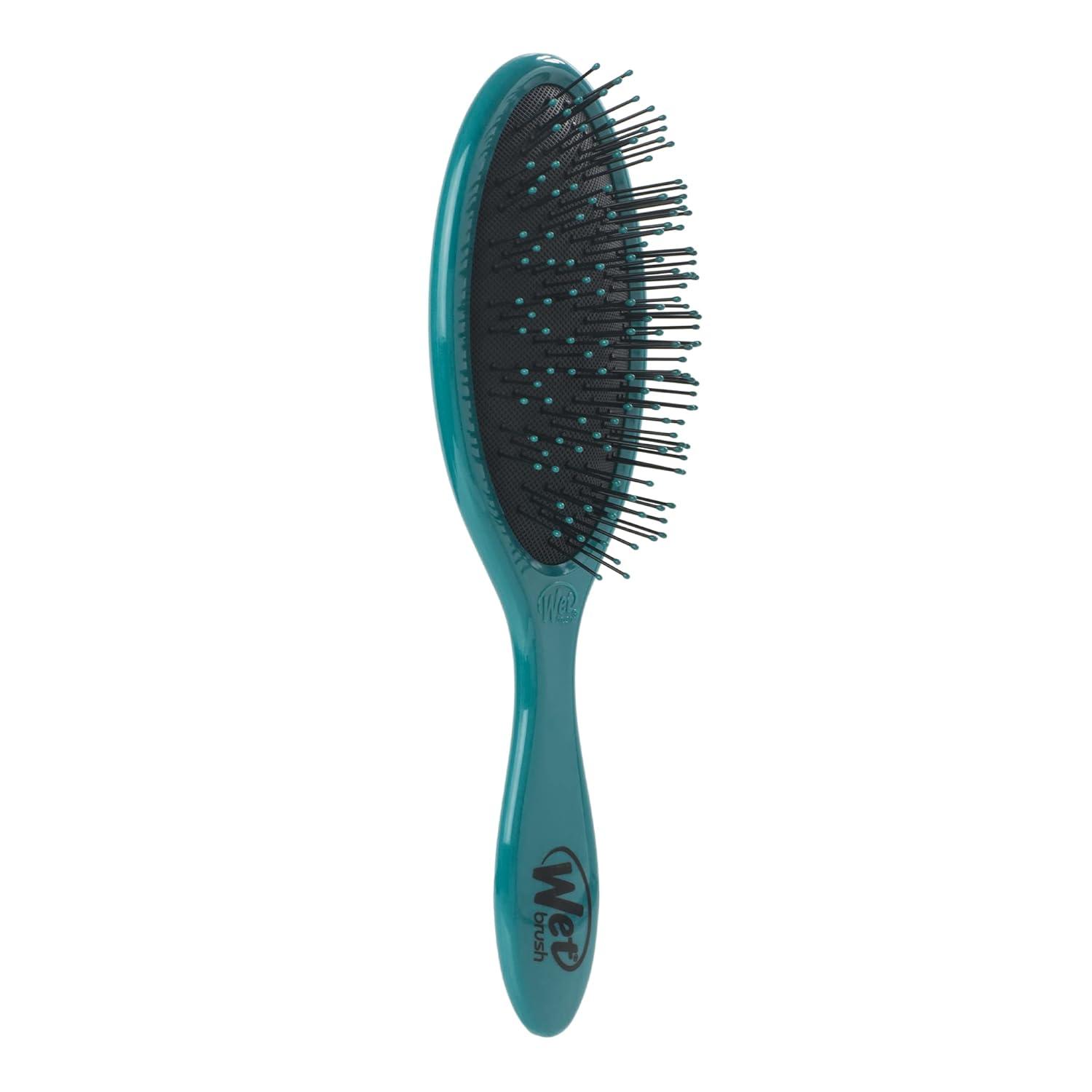 imageWet Brush Thick Hair Detangling Brush Pink UltraSoft IntelliFlex Bristles Glide Through Tangles With Ease PainFree Detangler for All Hair Types Wet ampamp DryTeal