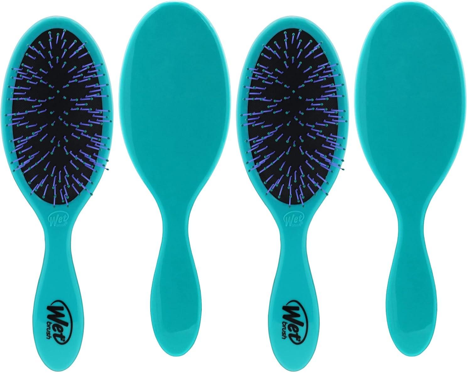 imageWet Brush Thick Hair Detangling Brush Pink UltraSoft IntelliFlex Bristles Glide Through Tangles With Ease PainFree Detangler for All Hair Types Wet ampamp DryTeal
