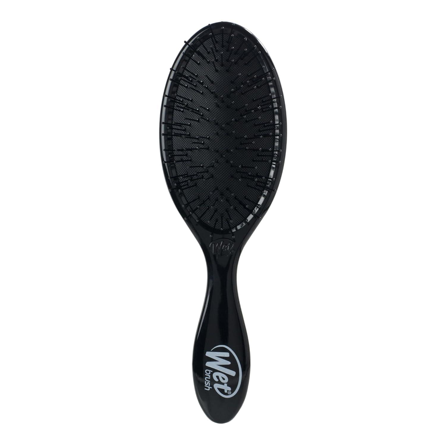 imageWet Brush Thick Hair Detangling Brush Pink UltraSoft IntelliFlex Bristles Glide Through Tangles With Ease PainFree Detangler for All Hair Types Wet ampamp DryBlack