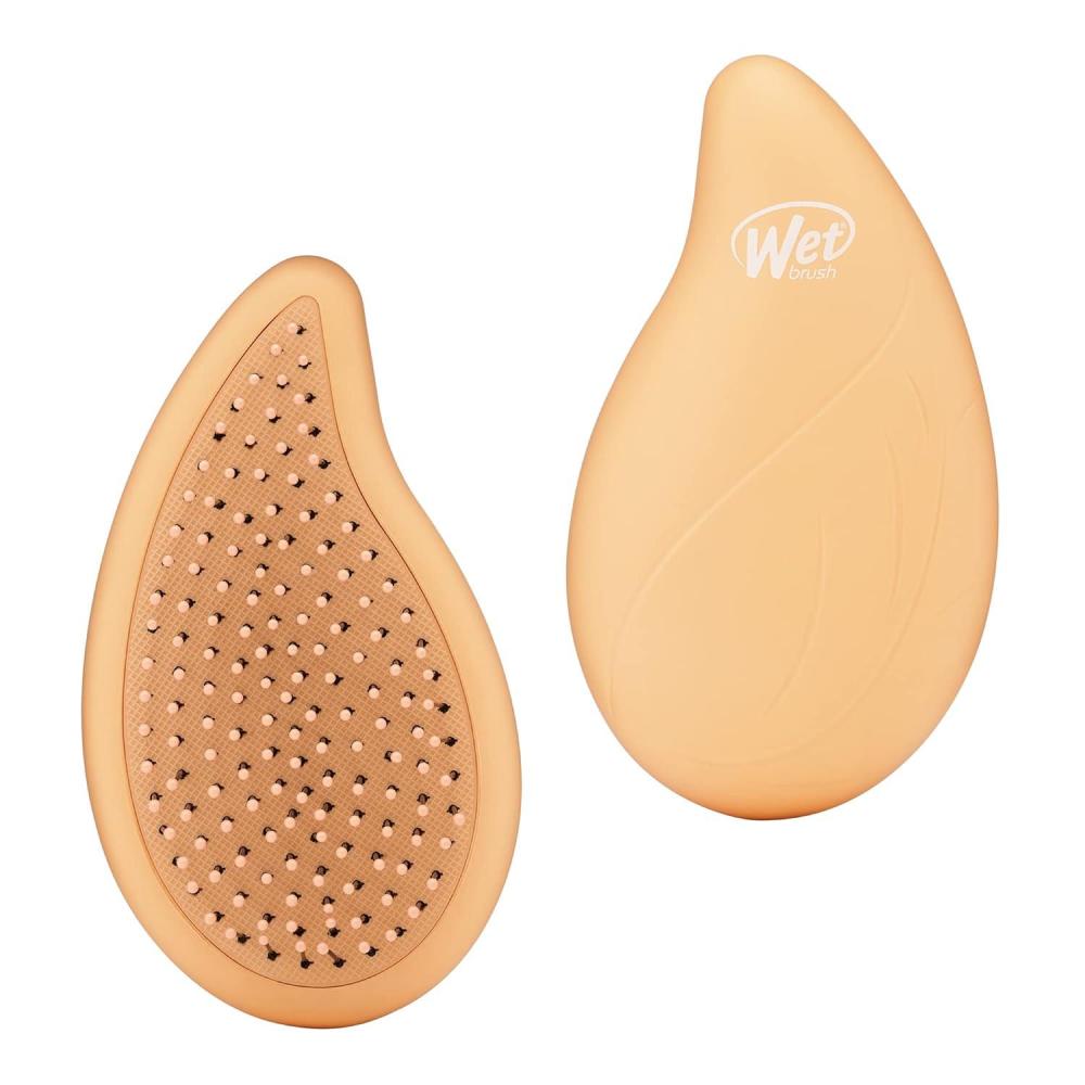 imageWet Brush Go Green Palm Detangling Hair Brush Infused with Watermelon Oil  PainFree UltraSoft Detangler Bristles Glide Through Tangles with Ease  Protects Against Split Ends For Wet ampamp Dry HairOrangeCoconut