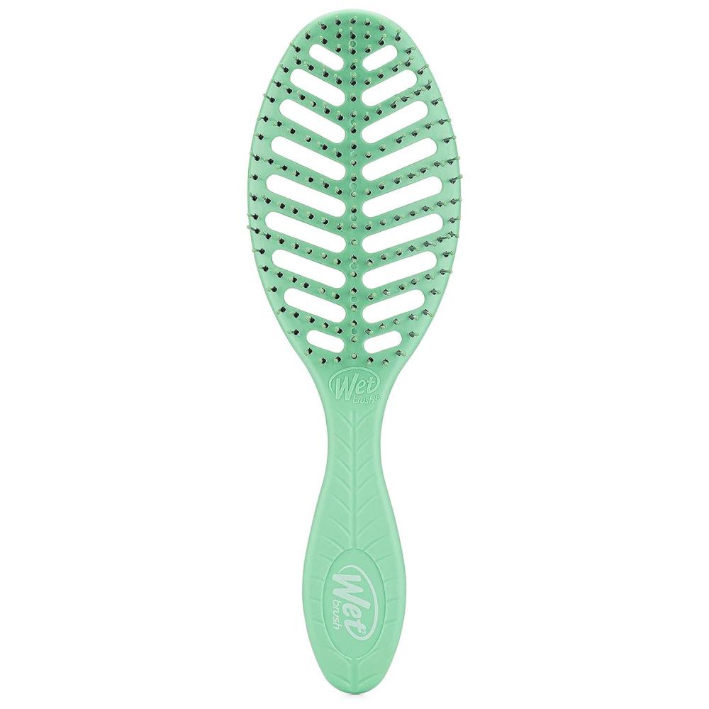 imageWet Brush Go Green Speed Dry Hair Brush Green  Vented Design ampamp Ultra Soft HeatFlex Bristles  Ergonomic Handle Manages Tangle ampamp Uncontrollable Hair  PainFree Hair AccessoriesGreen