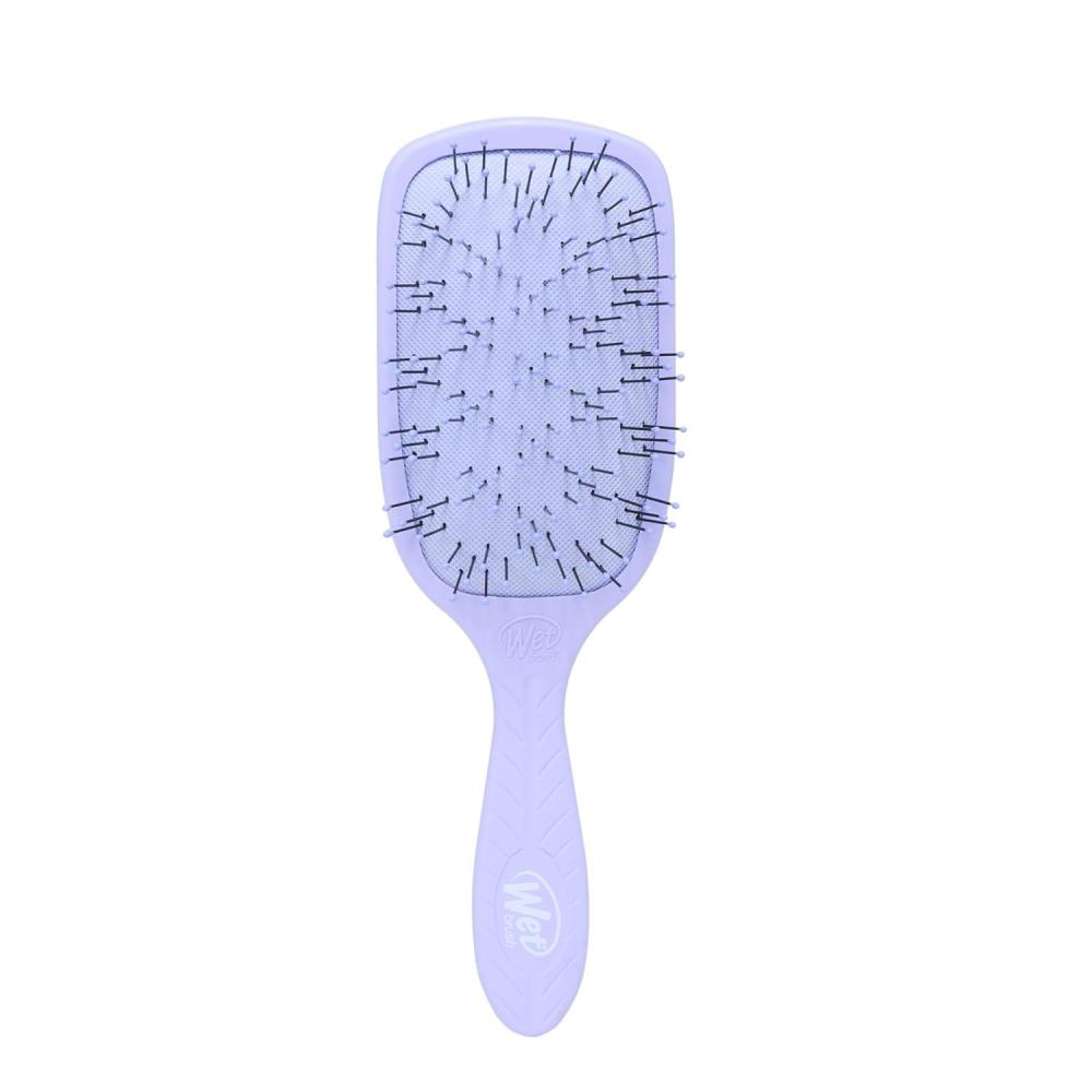 imageWet Brush Go Green Thick Hair Paddle Detangling Brush Pink  UltraSoft IntelliFlex Bristles With AquaVent  Gently Loosens Knots While Minimizing Pain  Curly Coarse Long Hair Pack of 2Purple