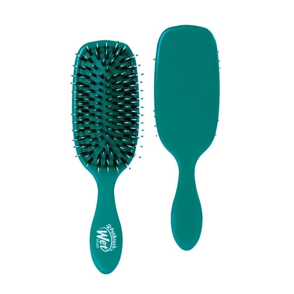 imageWet Brush Pet Hair Brush Smooth Shiny Fur Dog and Cat Hairbrush DeShedding Comb ampamp Dematting Tool for Grooming Long or ShortHaired Dogs TangleFree for Less Pulling ampamp Tugging TealTeal