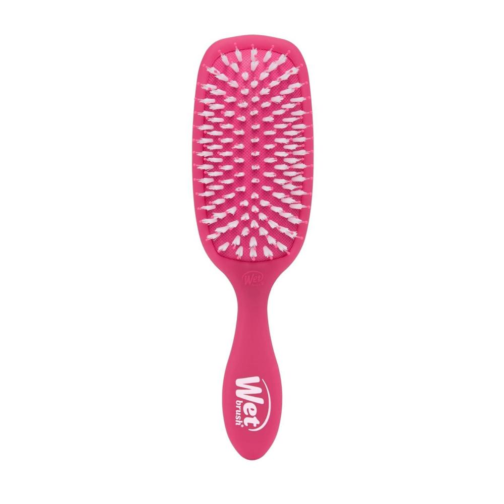 imageWet Brush Smooth Styler Hair Brush Pink Frost Exclusive Ultrasoft IntelliFlex Bristles Synthetic Boar Bristles Shiny And Smooth For All Hair Types For Women Men Wet And DryPink Frost