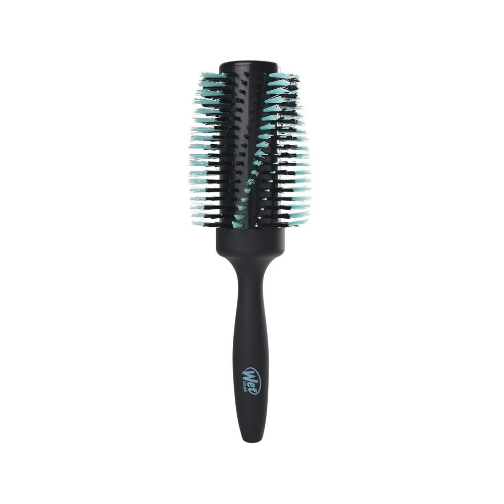 imageWet Brush Smooth ampamp Shine Round Brush  For Thick to Coarse Hair  A Perfect Blow Out with Less Pain Effort and Breakage  Spiral Bristle Design Creates Smoother Styles BlackFineMedium