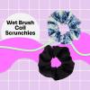 Wet Brush Coil Hair Scrunchies for Women & Girls, 2 Count, Purple & Black, Suitable for All Hair Types, Pain-Free Accessories Long Lasting Braids, Ponytails and More(Coil Scrunchies Blue Tie Dye/Black)