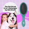 Wet Brush Ultimate Dual-Sided Detangling Brush – Ultra Soft IntelliFlex Bristles, Removes Loose Hair & Dirt for Dogs, Cats, Rabbits – Teal