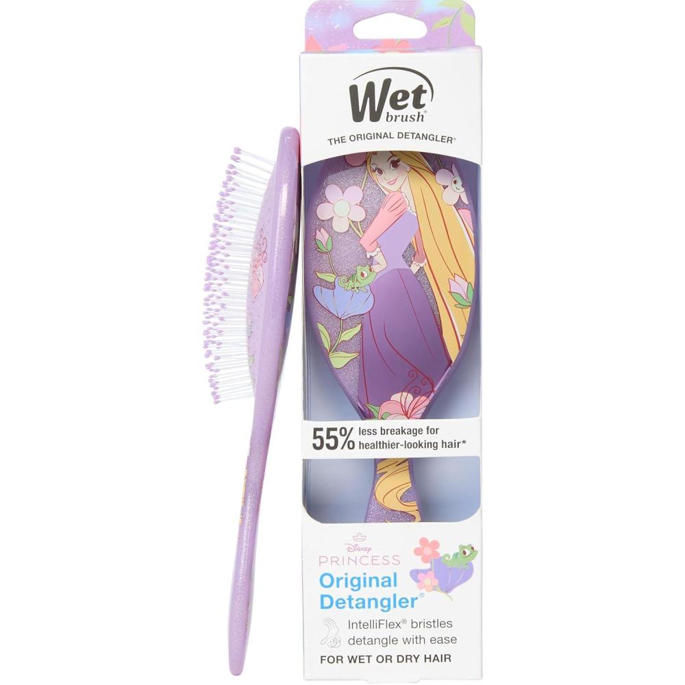 imageWet Brush Disney Princess Cinderella Original Detangler Hair Brush PainFree Knot Removal Flexible Bristles Detangle Wet or Dry Strands Works on All Hair Types Ergonomic Handle Reduces BreakageRepunzel
