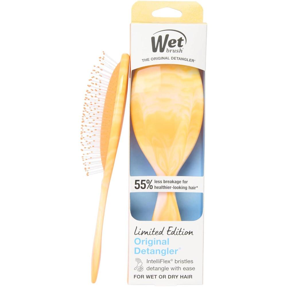 imageWet Brush Original Detangler Hair Brush Flexible Bristles Gently Detangle All Hair Types Works on Wet or Dry Strands Ergonomic Handle Reduces Breakage Limited Edition Summer Treat Key LimeSummer Treat Creamsicle