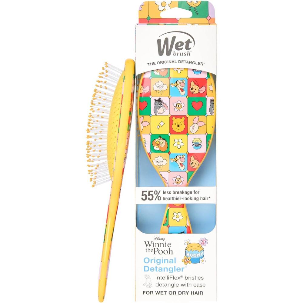 imageWet Brush Winnie The Pooh Original Detangler Hair Brush Soft Flexible Bristles Gently Detangle All Hair Types Works on Wet or Dry Strands Ergonomic Handle Reduces Breakage Hunny PoohPooh  Friends