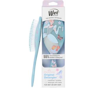 Wet Brush Disney Princess Cinderella Original Detangler Hair Brush, Pain-Free Knot Removal, Flexible Bristles Detangle Wet or Dry Strands, Works on All Hair Types, Ergonomic Handle, Reduces Breakage(Cinderella)