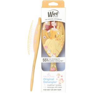 Wet Brush Disney Princess Cinderella Original Detangler Hair Brush, Pain-Free Knot Removal, Flexible Bristles Detangle Wet or Dry Strands, Works on All Hair Types, Ergonomic Handle, Reduces Breakage(Belle)