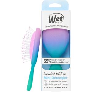Wet Brush Mini Detangler Hair Brush for Gentle Knot Removal, Compact Travel Size, Soft Bristles for Pain-Free Detangling, Less Breakage, Works on All Hair Types, Limited Edition, Electric Sky Pink(Electric Sky Purple Dawn)