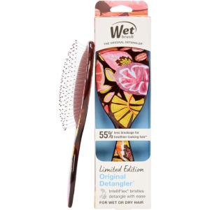 Wet Brush Original Detangler Hair Brush, Flexible Bristles Gently Detangle All Hair Types, Works on Wet or Dry Strands, Ergonomic Handle, Reduces Breakage, Limited Edition, Summer Treat Key Lime(Tropical Oasis Burgandy)